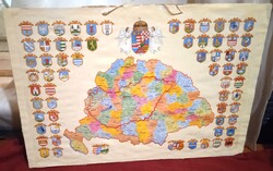 Old Hungary pre 1919 and new Hungary poster on wooden board 31x 47 cm
