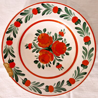 Gránit - Rózsamintás porcelán fali dísztányér, tál (M=4, D=23) (68.)