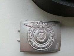Waffen SS övcsat (replika), hozzá tartozó bőrövvel, szabvány csattal