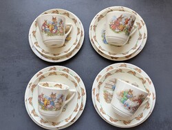 Vintage Royal Doulton BUNNYKINS angol finom porcelán reggeliző trió