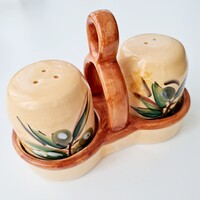 Kézzel festett, olíva mintás só- és borsszóró