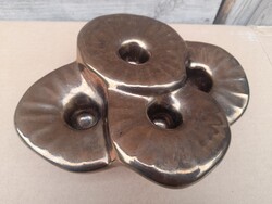 Walter Gerhards Handcrafted Glazed Ceramic Candle Holder by a Craftsman