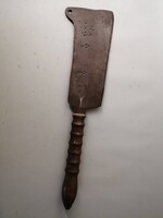 ANTIK KÉTKAROS JELZETT HENTES BÁRD - 59 CM