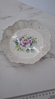 Áttört porcelán rózsás tál