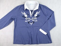 EREDETI ULLA POPKEN (XL / 2XL) ELEGÁNS HOSSZÚ UJJÚ NŐI GALLÉROS FELSŐ