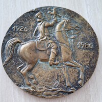 Lengyelország 1986. "PASB - 60 éves az lengyel arab méneskönyv" nagyméretű bronz emlékérem (118mm)