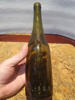 Retro dombornyomott hosszúnyakú sörösüveg Adler A. Kispest 0,45l szép