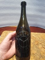 Retro dombornyomott hosszúnyakú sörösüveg Brauerei Liesing szép állapotban