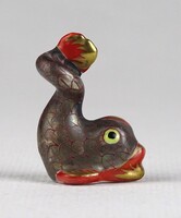 1U166 Antik ó-herendi kisméretű porcelán hal halacska 3.3 cm