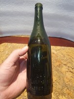 Retro dombornyomott hosszúnyakú sörösüveg Budapest Dreher Kispest-kőbánya serfőzde 0,45l szép