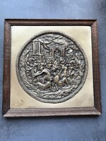 A szabin nők elrablása - réz ötvözet dombormű, relief, falikép