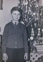 Régi fotónegativ kockák, egy család karácsonya az  1960-as évek elején