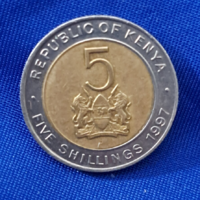 1997. Kenya 5 Shillings bimetàl  (bm)