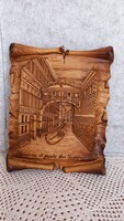 Olasz műgyanta dombor falikép, Velence, 19 x 14,5 cm