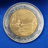 Olaszország emlék 500 Líra  bimetál 1983. (bm)