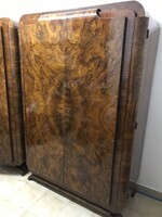 Alkalmi vétel!!!Páros art -deco szekrény csodálatos dió gyökér furnérral