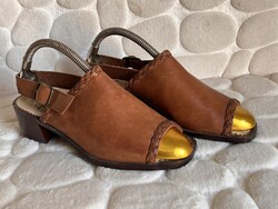 B 4 Fun Shoes Spanyol vintage szandál barna bőr női 36-os cipő Új!