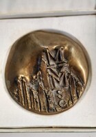 1987. "MVM SC (Magyar Villamos Művek Sport Club)" Bronz plakett, eredeti tokban (~88mm)