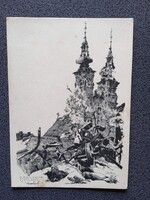 D206278 Budapest -Buda az ostrom után - A Szent Anna templom - képeslap 1945 - Pfannl Egon