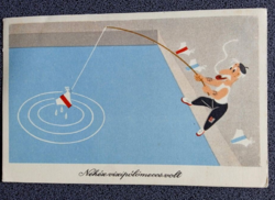 D206270  Humor - Nehéz vízipóló meccs volt  rajz Réber   1957 képeslap