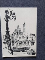 D206286 Budapest -Buda az ostrom után-A Miniszterelnökségi Palota romjai képeslap 1945 - Pfannl Egon
