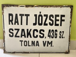 Régi domború Zománctábla 35cm x 25cm