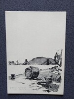 D206277 Budapest -Buda az ostrom után - A budai Dunapart  - képeslap 1945 - Pfannl Egon