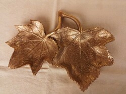 Aranyra fújt levéltartó, műgyanta lehet 20*26 cm