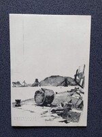 D206284 Budapest -Buda az ostrom után - A budai Dunapart - képeslap 1945 - Pfannl Egon