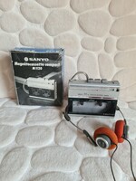 Tökéletesen működő eredeti retro SANYO M1120  walkman, diktafon +ajándék Panasonic fejhallgató