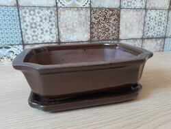 Cserép bonsai tál alátéttel