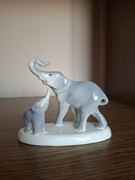 Kispest Gránit porcelángyár elefánt borjával. Hibátlan.