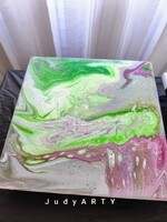 Fluid art technikával készült egyedi kép