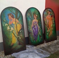 Alfons Mucha:The Seasons Évszakok után szabadon! Kézzel festett nagy méretű szecessziós festmények!