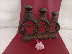 Nagyméretű, bronz matrioska gyertyatartó