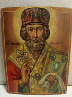 Orosz ,Szent Dimitrij Rosztovszkij ikon. Mérete: 27,5 x 20,5 cm.