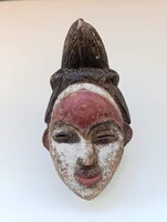 Afrikai maszk patinás fa maszk Punu népcsoport Gabon africká maska D705 464 1928