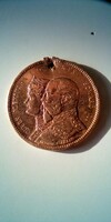 1902. Anglia VII. Edward és Alexandra királyné látogatói érem / medál!