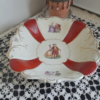 Victoria cseh barokk stílusú zsánerjelenetes kínáló tál