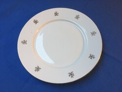 Régi cseh Bohemia porcelán kínáló tányér arany virág mintával