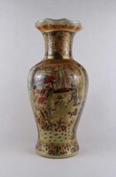 1U971 Régi nagyméretű gazdagon aranyozott kínai porcelán váza 35.8 cm