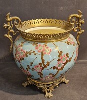 Francia kerámia kaspo bronzzal