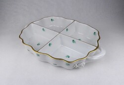 1U967 Régi nagyméretű osztott Herendi füles szervíztál kínálótál 34.5 cm