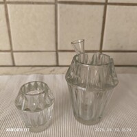 Bordásfalú üveg váza , mini és nagyobb egyben eladó! 6,11 cm