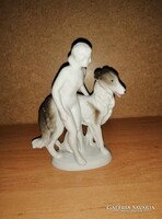 Fasold & Stauch porcelán figura MEZTELEN LÁNY OROSZ  AGÁRRAL