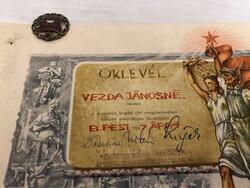 Szocialista brigád oklevél+kitűző