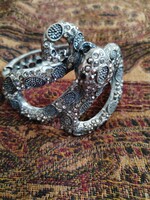 Női, fém karperec - / kígyó