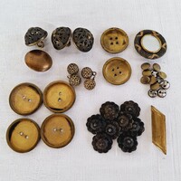 Antik, vintage fém ruhagombok, 36 db egyben