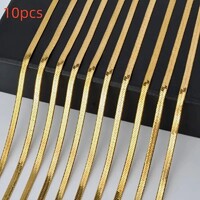 10 DB 18K Arany Nyaklánc Unisex 316L Nemesfém Hipoallergén Ékszer Új.