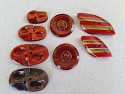 Vintage art deco ruhagombok, 8 db egyben